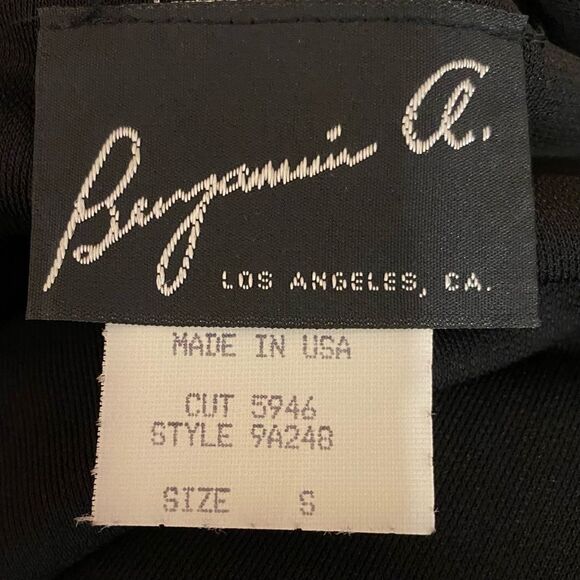 Benjamin A. Los Angeles Vintage Black Maxi Dress One Shoulder Women's Size Small - Picture 6 of 9